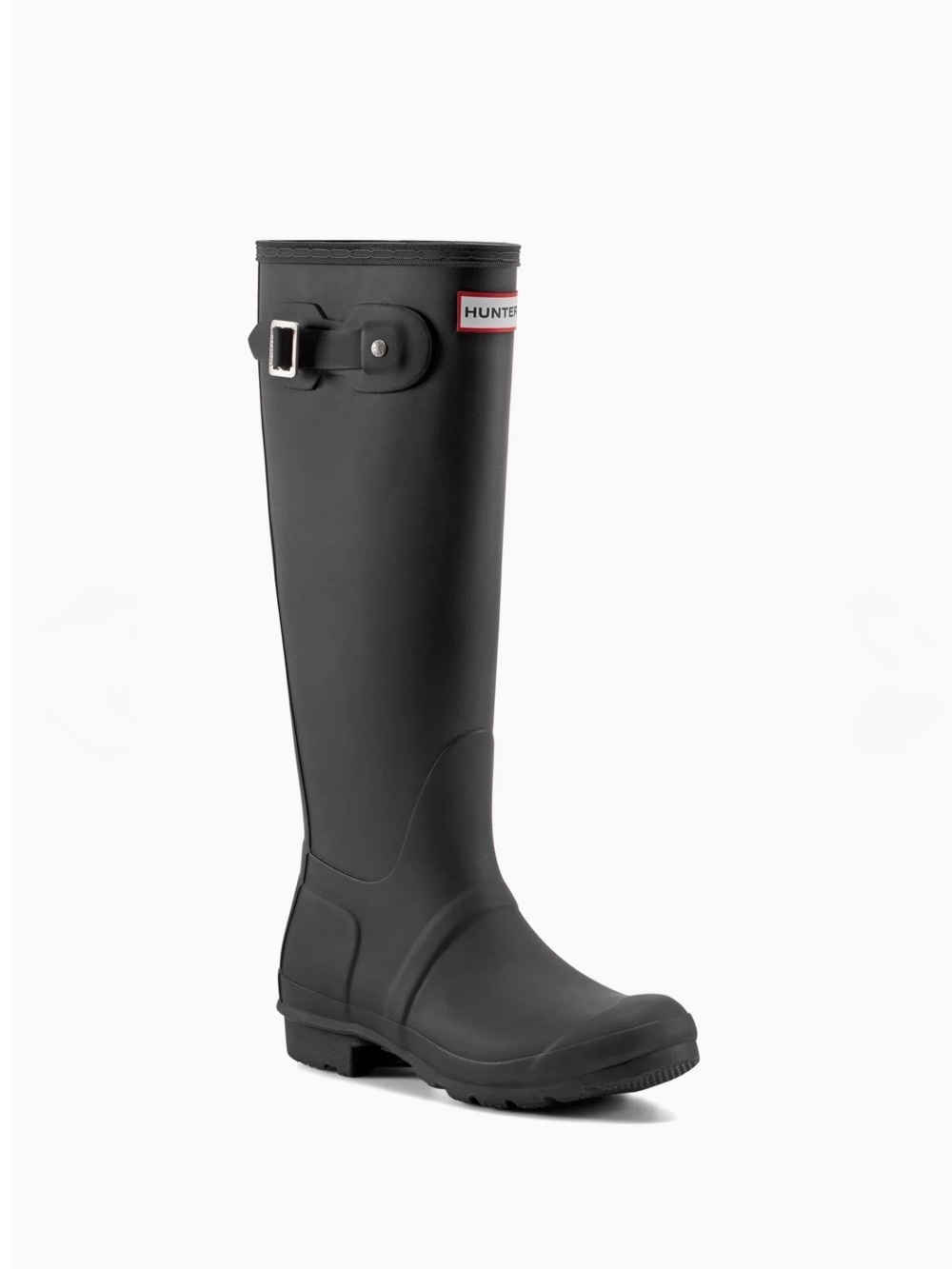 Hunter Matte Black Tall Rain Boot with Side Buckle